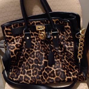 Michael Kors Calf Hair, Cheetah Hamilton Handbag